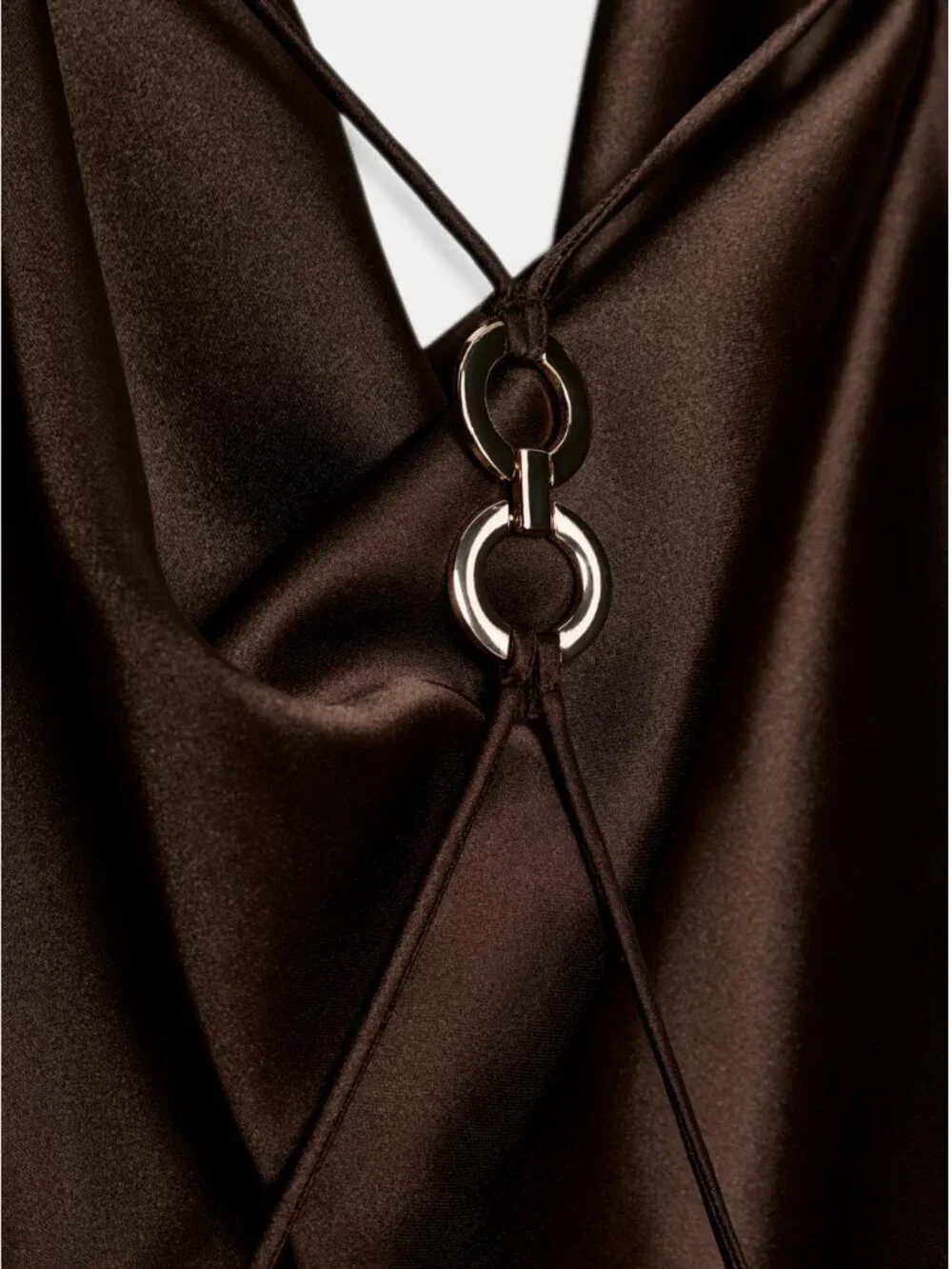 Zara Satin Effect Short Dress in Brown Size XS, S, M and L — brand new with tags - Picture 7 of 12